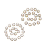 Maxbell 40x Faux Pearl Buttons Rhinestone Embellishments Flatback for DIY 10mm+8mm
