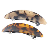 Maxbell 2Pcs Women's French Acetate Hair Clip Ladies Leopard Curved Barrette Hairpin