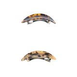 Maxbell 2Pcs Women's French Acetate Hair Clip Ladies Leopard Curved Barrette Hairpin