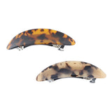 Maxbell 2Pcs Women's French Acetate Hair Clip Ladies Leopard Curved Barrette Hairpin