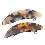 Maxbell 2Pcs Women's French Acetate Hair Clip Ladies Leopard Curved Barrette Hairpin