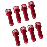 Maxbell 8pcs Road Bicycle Handlebar Stem Screw Aluminum Alloy M5*17MM Bolts Red