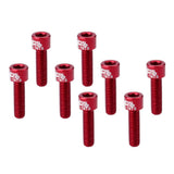 Maxbell 8pcs Road Bicycle Handlebar Stem Screw Aluminum Alloy M5*17MM Bolts Red