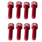 Maxbell 8pcs Road Bicycle Handlebar Stem Screw Aluminum Alloy M5*17MM Bolts Red
