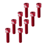 Maxbell 8pcs Road Bicycle Handlebar Stem Screw Aluminum Alloy M5*17MM Bolts Red