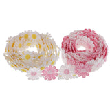 Maxbell 6 Yards 25mm Daisy Flower Embroidery Lace Trim Applique Ribbon Sewing Craft