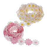 Maxbell 6 Yards 25mm Daisy Flower Embroidery Lace Trim Applique Ribbon Sewing Craft