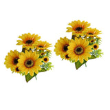Maxbell 2Pcs Beautiful Lifelike Artificial Flower Home Office Decor Yellow Sunflower