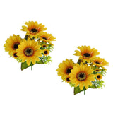 Maxbell 2Pcs Beautiful Lifelike Artificial Flower Home Office Decor Yellow Sunflower