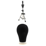 Maxbell Canvas Poly Mannequin Head for Wig Hat Making Display Stand w/ Holder Clamp