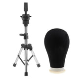 Maxbell Canvas Poly Mannequin Head for Wig Hat Making Display Stand w/ Holder Clamp