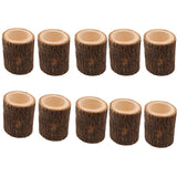 Maxbell 10x Stump Wooden Candle Holder Tea Light Holder for Wedding Decoration 7cm