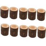 Maxbell 10x Stump Wooden Candle Holder Tea Light Holder for Wedding Decoration 7cm