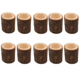 Maxbell 10x Stump Wooden Candle Holder Tea Light Holder for Wedding Decoration 7cm