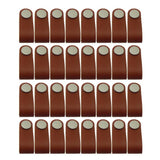 Maxbell 32x Handmade Leather Suitcase Handle Drawer Cabinet Leather Handle Pull Knob