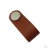 Maxbell 32x Handmade Leather Suitcase Handle Drawer Cabinet Leather Handle Pull Knob