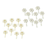 Maxbell 20Pcs 28X53mm Rhinestone Pearl Buttons Flatback Embellishments Gold&Silver