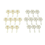 Maxbell 20Pcs 28X53mm Rhinestone Pearl Buttons Flatback Embellishments Gold&Silver
