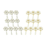 Maxbell 20Pcs 28X53mm Rhinestone Pearl Buttons Flatback Embellishments Gold&Silver