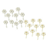 Maxbell 20Pcs 28X53mm Rhinestone Pearl Buttons Flatback Embellishments Gold&Silver