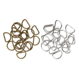 Maxbell 200pcs Alloy DIY D Rings Dee Rings for Crafts Webbing Strapping 15x10x2mm