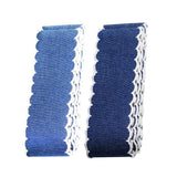 Maxbell 4 Yards Denim Laced Ribbon For DIY Hair Bows Decorative Ribbon Sewing Bands