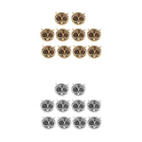 Maxbell 20 Pieces Metal Owl DIY Bracelet Connector Spacer Charm Beads Silver & Gold