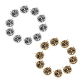 Maxbell 20 Pieces Metal Owl DIY Bracelet Connector Spacer Charm Beads Silver & Gold