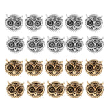 Maxbell 20 Pieces Metal Owl DIY Bracelet Connector Spacer Charm Beads Silver & Gold