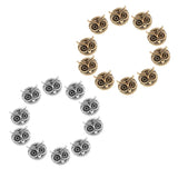 Maxbell 20 Pieces Metal Owl DIY Bracelet Connector Spacer Charm Beads Silver & Gold