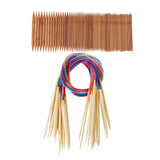 Maxbell 93pcs Bamboo Double Pointed Knitting Needles Circular Knitting Needles Set