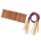 Maxbell 93pcs Bamboo Double Pointed Knitting Needles Circular Knitting Needles Set