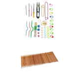 Maxbell 132pcs Carbonized Bamboo Double Pointed Knitting Needles with Accessories