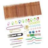 Maxbell 132pcs Carbonized Bamboo Double Pointed Knitting Needles with Accessories