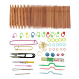 Maxbell 132pcs Carbonized Bamboo Double Pointed Knitting Needles with Accessories