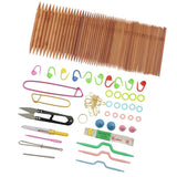 Maxbell 132pcs Carbonized Bamboo Double Pointed Knitting Needles with Accessories