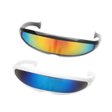 Maxbell 2x Futuristic Cyclops Mirrored Sunglasses Narrow Monoblock Shield Glasses