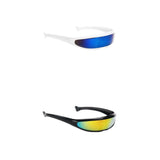 Maxbell 2x Futuristic Cyclops Mirrored Sunglasses Narrow Monoblock Shield Glasses