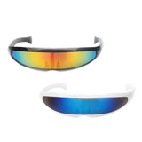 Maxbell 2x Futuristic Cyclops Mirrored Sunglasses Narrow Monoblock Shield Glasses
