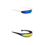 Maxbell 2x Futuristic Cyclops Mirrored Sunglasses Narrow Monoblock Shield Glasses