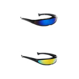 Maxbell 2/set Futuristic Cyclops Mirrored Sunglasses Narrow Monoblock Shield Glasses