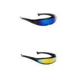 Maxbell 2/set Futuristic Cyclops Mirrored Sunglasses Narrow Monoblock Shield Glasses