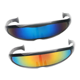 Maxbell 2/set Futuristic Cyclops Mirrored Sunglasses Narrow Monoblock Shield Glasses