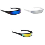 Maxbell 3x Futuristic Mirrored Sunglasses Narrow Monoblock Shield Glasses