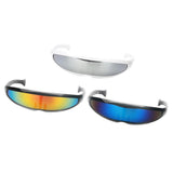 Maxbell 3x Futuristic Mirrored Sunglasses Narrow Monoblock Shield Glasses