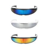 Maxbell 3x Futuristic Mirrored Sunglasses Narrow Monoblock Shield Glasses