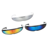 Maxbell 3x Futuristic Mirrored Sunglasses Narrow Monoblock Shield Glasses