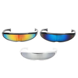 Maxbell 3x Futuristic Mirrored Sunglasses Narrow Monoblock Shield Glasses