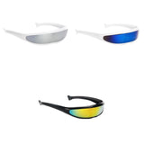 Maxbell 3/set Futuristic Cyclops Mirrored Sunglasses Narrow Monoblock Shield Glasses