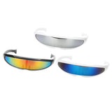 Maxbell 3/set Futuristic Cyclops Mirrored Sunglasses Narrow Monoblock Shield Glasses